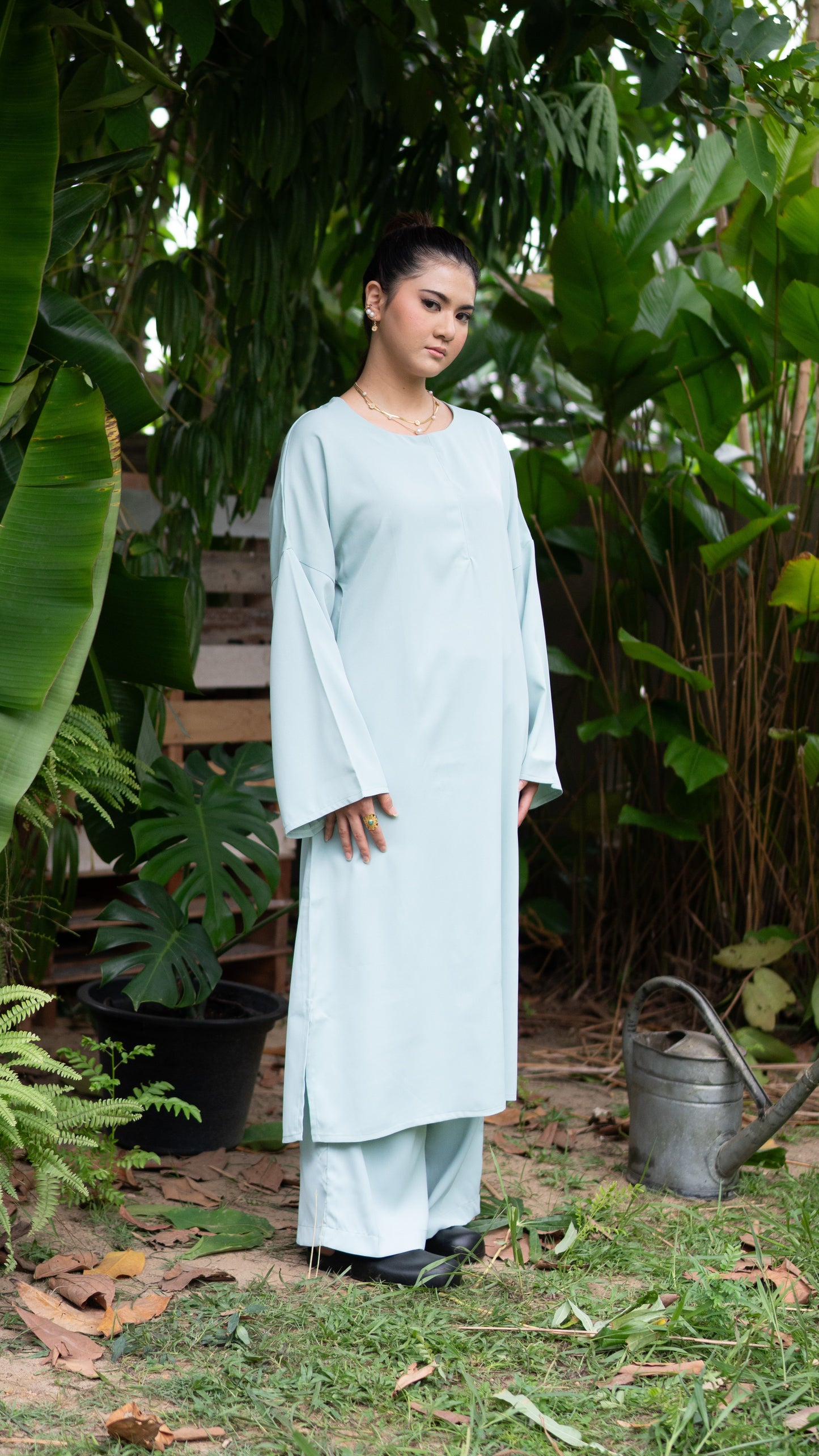 Edza Tunic Top in Mint Green
