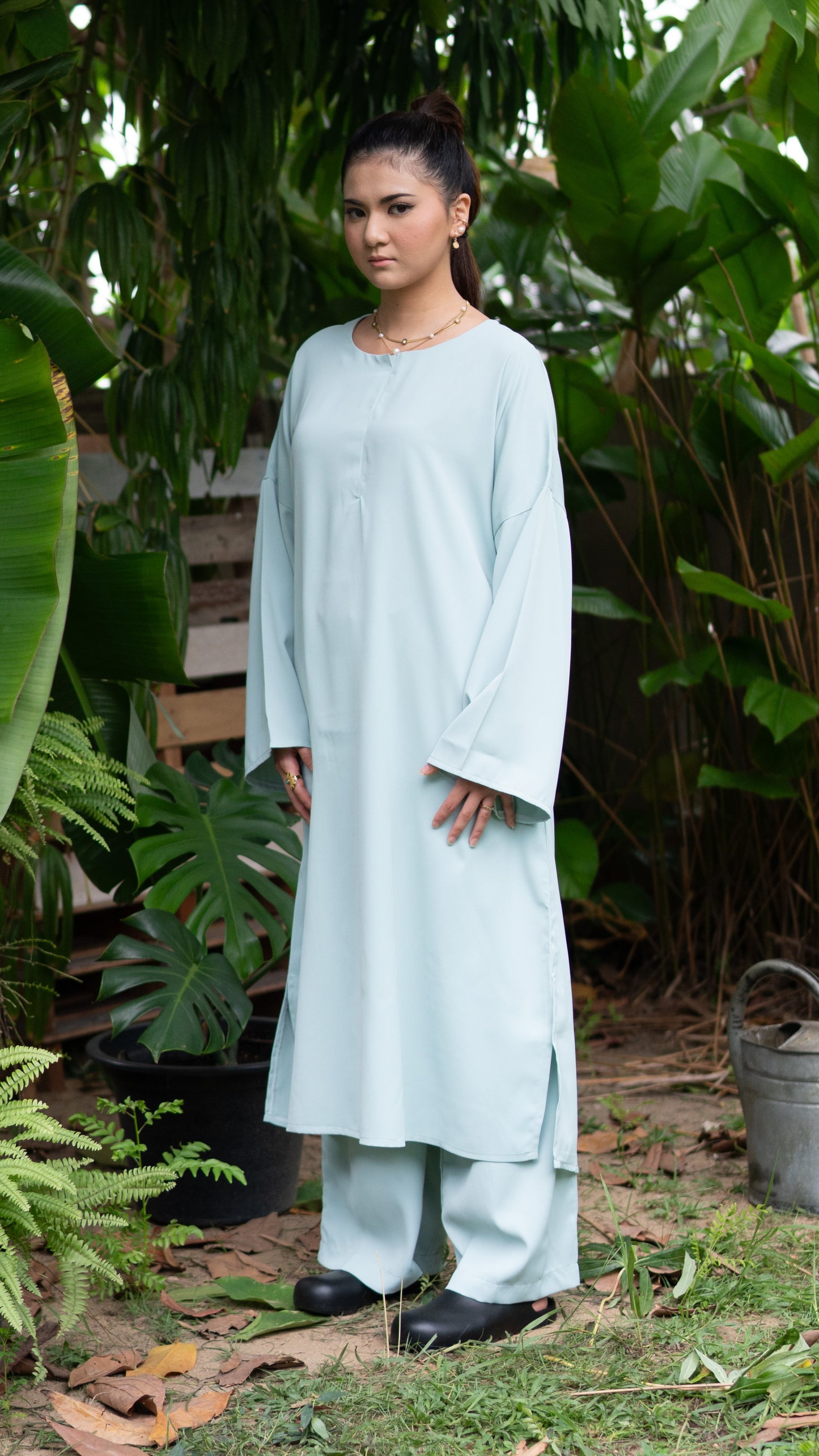 Edza Tunic Top in Mint Green