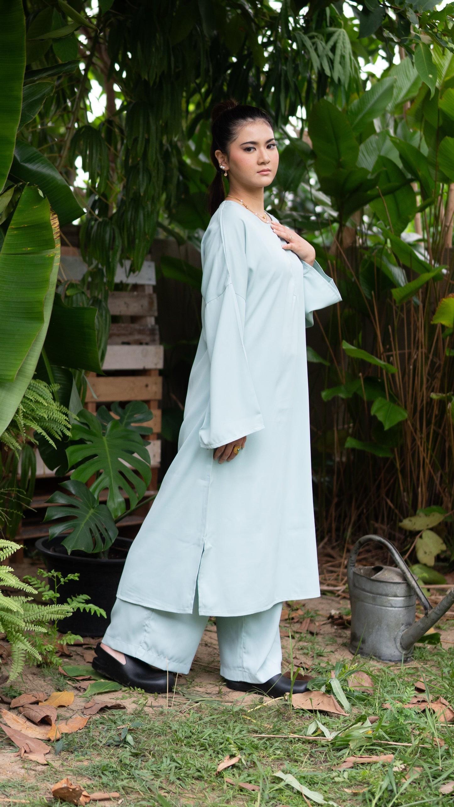 Edza Tunic Top in Mint Green