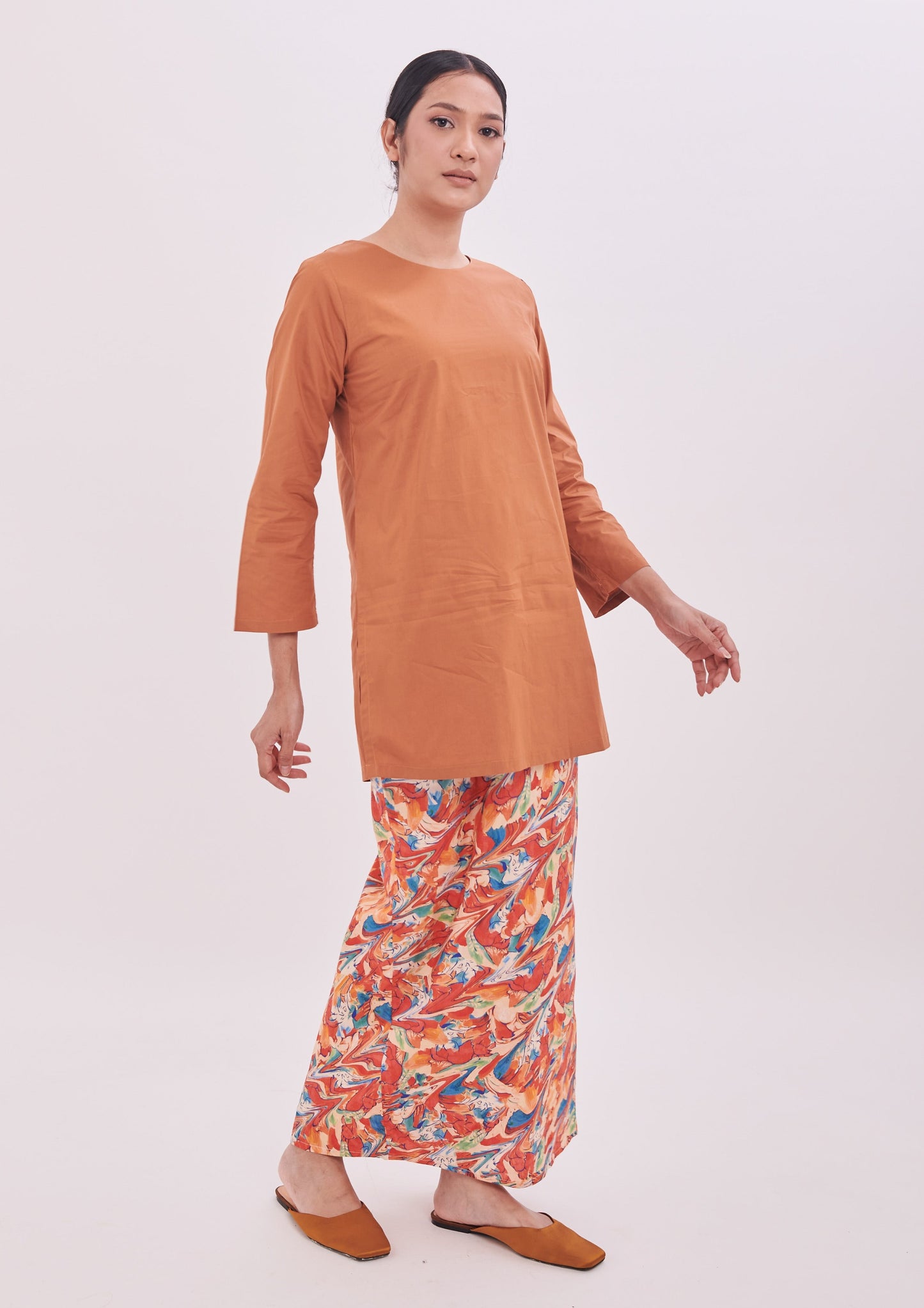 Nabilah Kurung in Brown