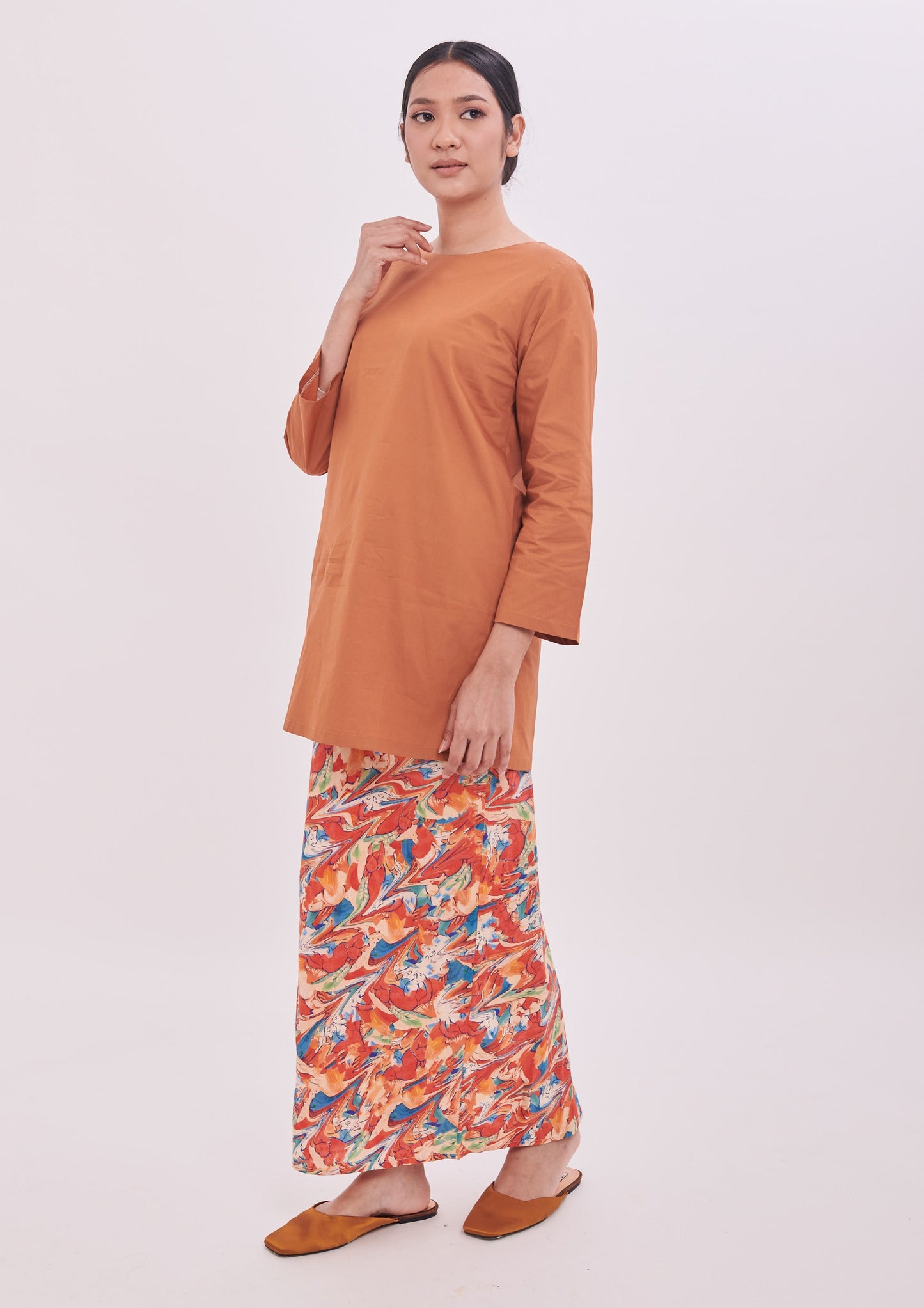 Nabilah Kurung in Brown