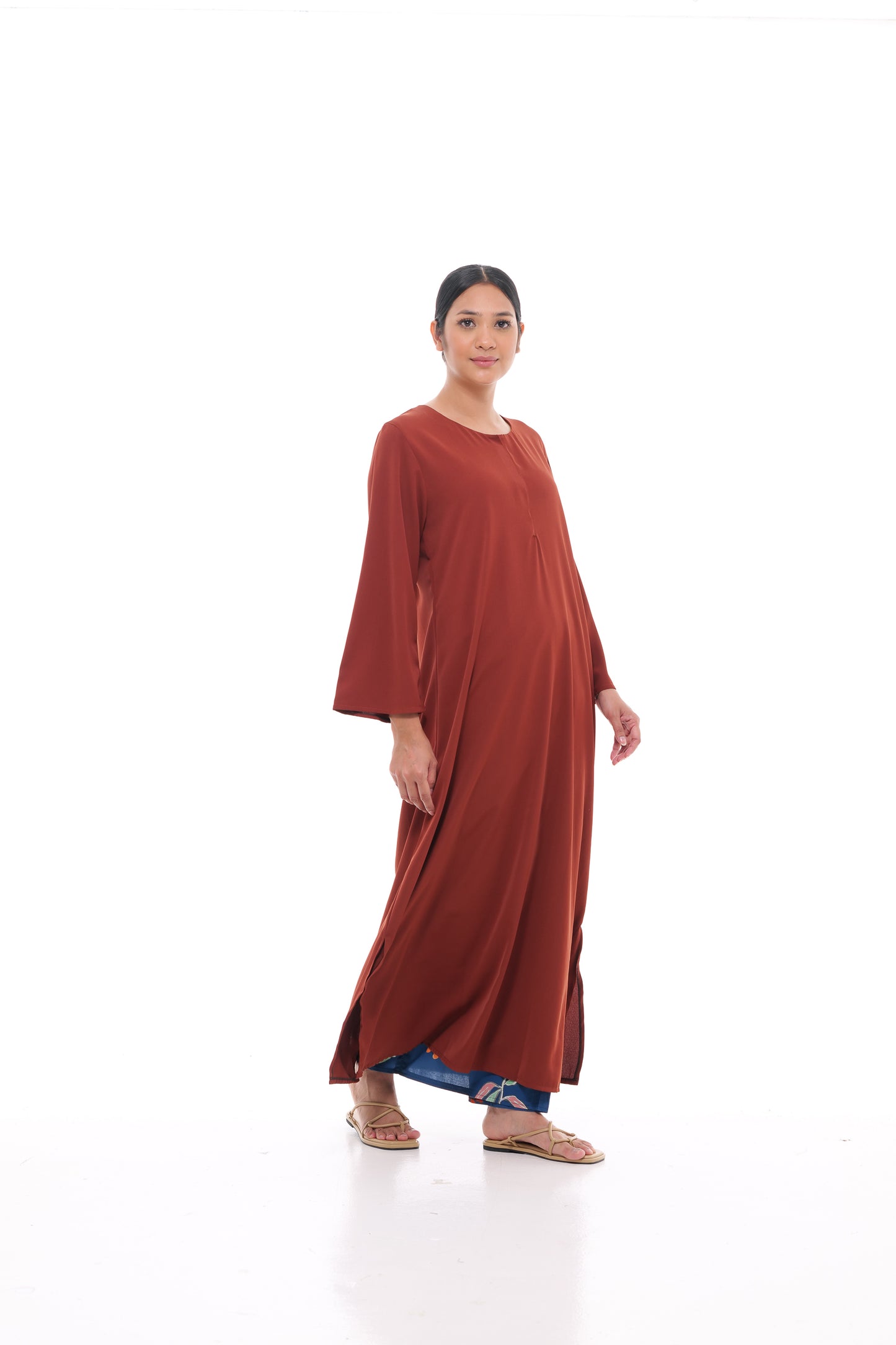 Edza Maxi Dress in Brown
