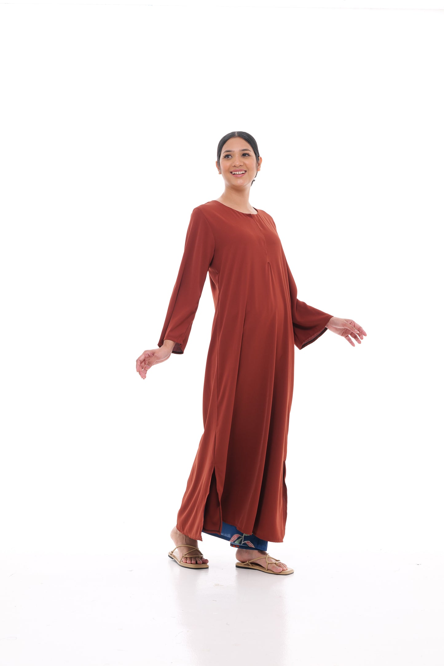 Edza Maxi Dress in Brown