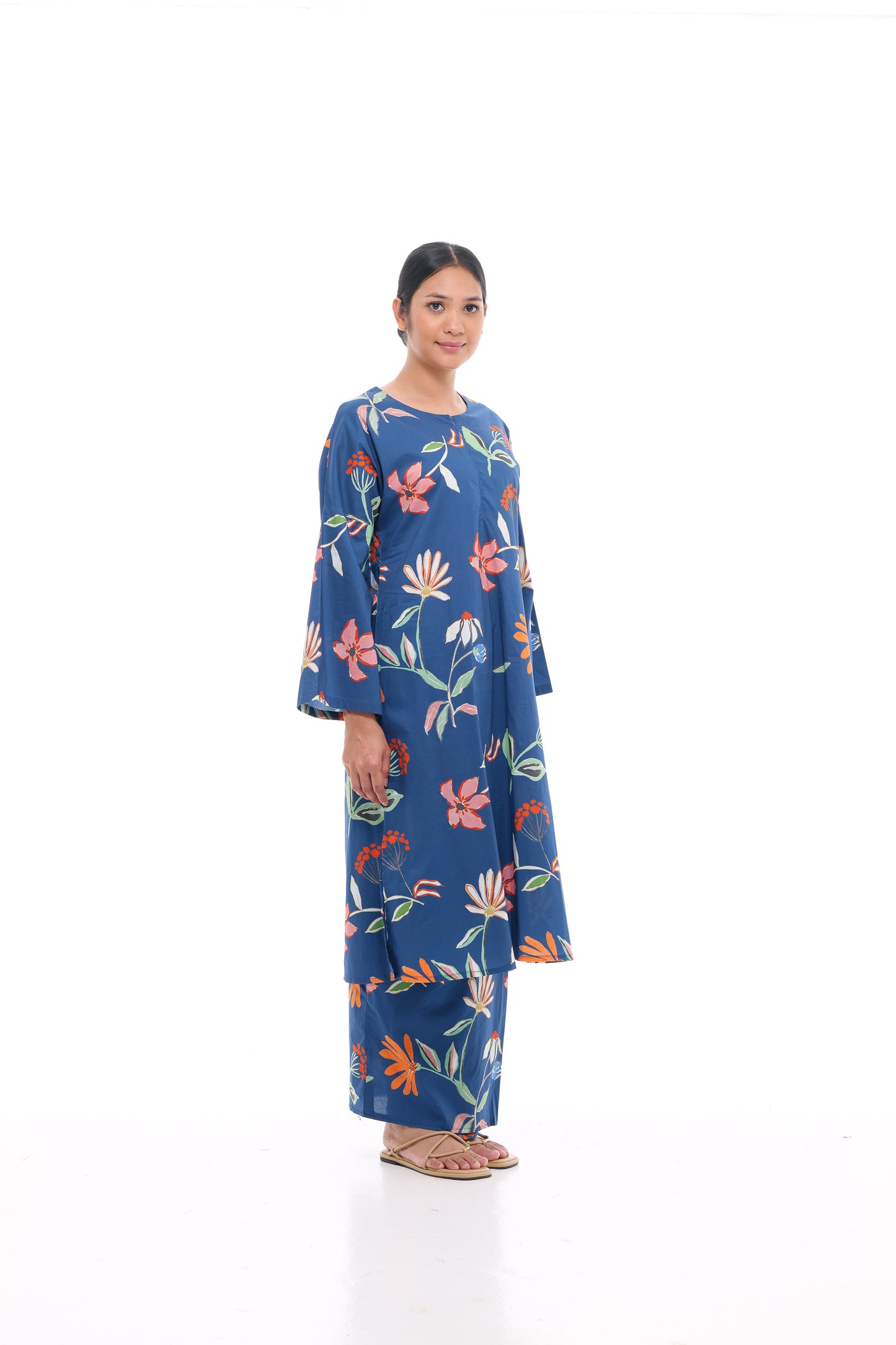 Jamilah Tunic in Dark Blue and Orange
