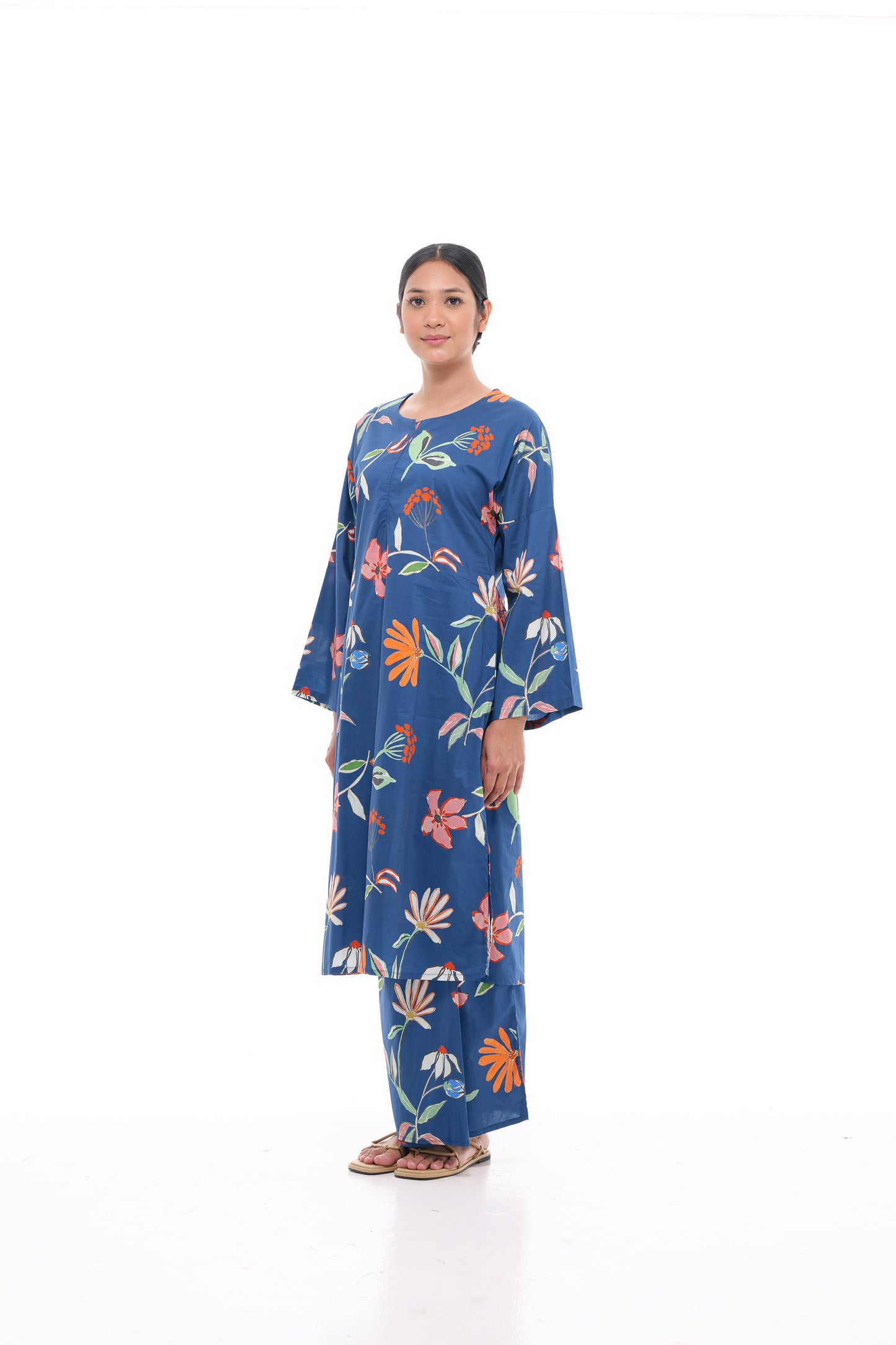 Jamilah Tunic in Dark Blue and Orange