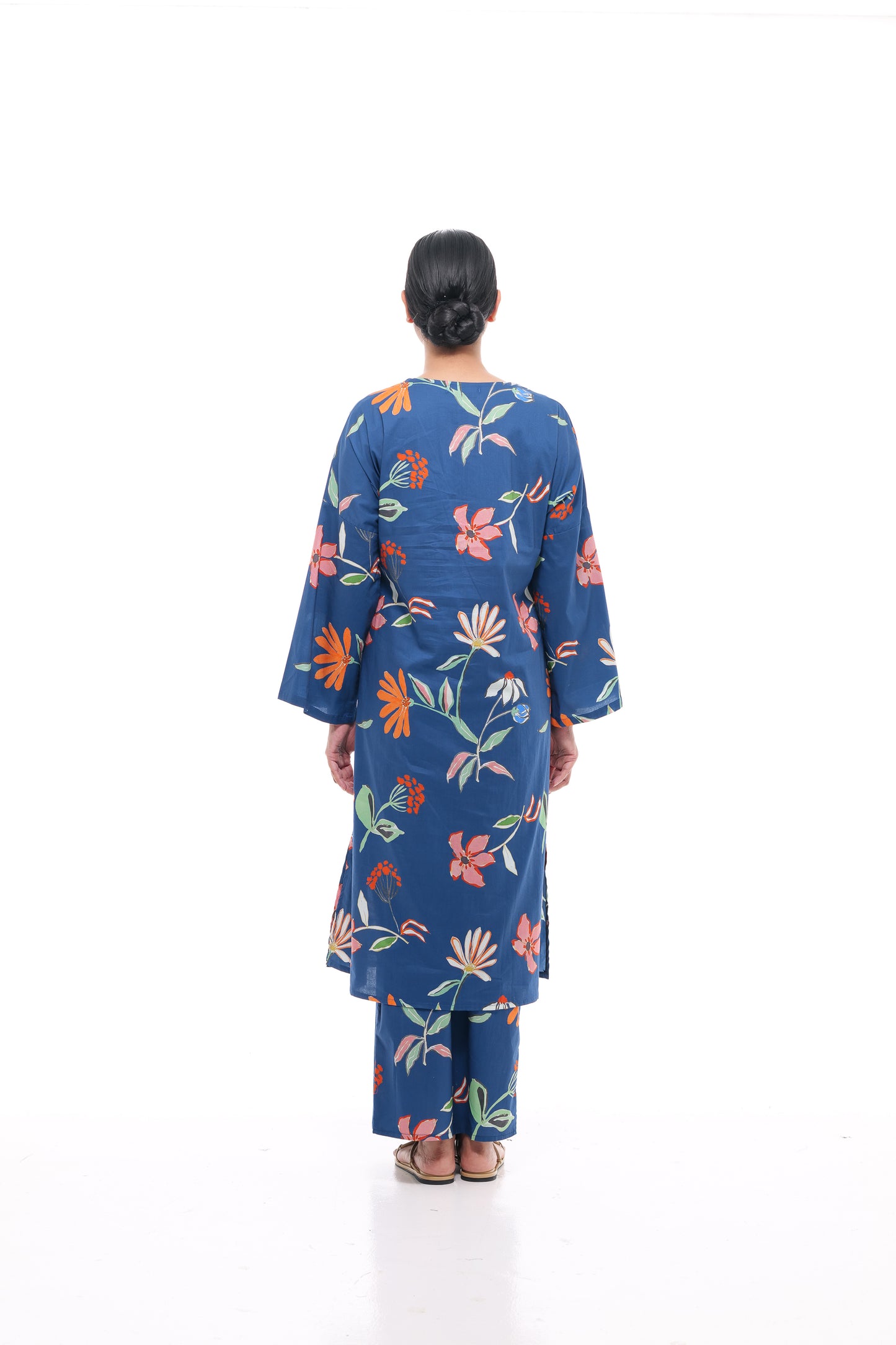Jamilah Tunic in Dark Blue and Orange