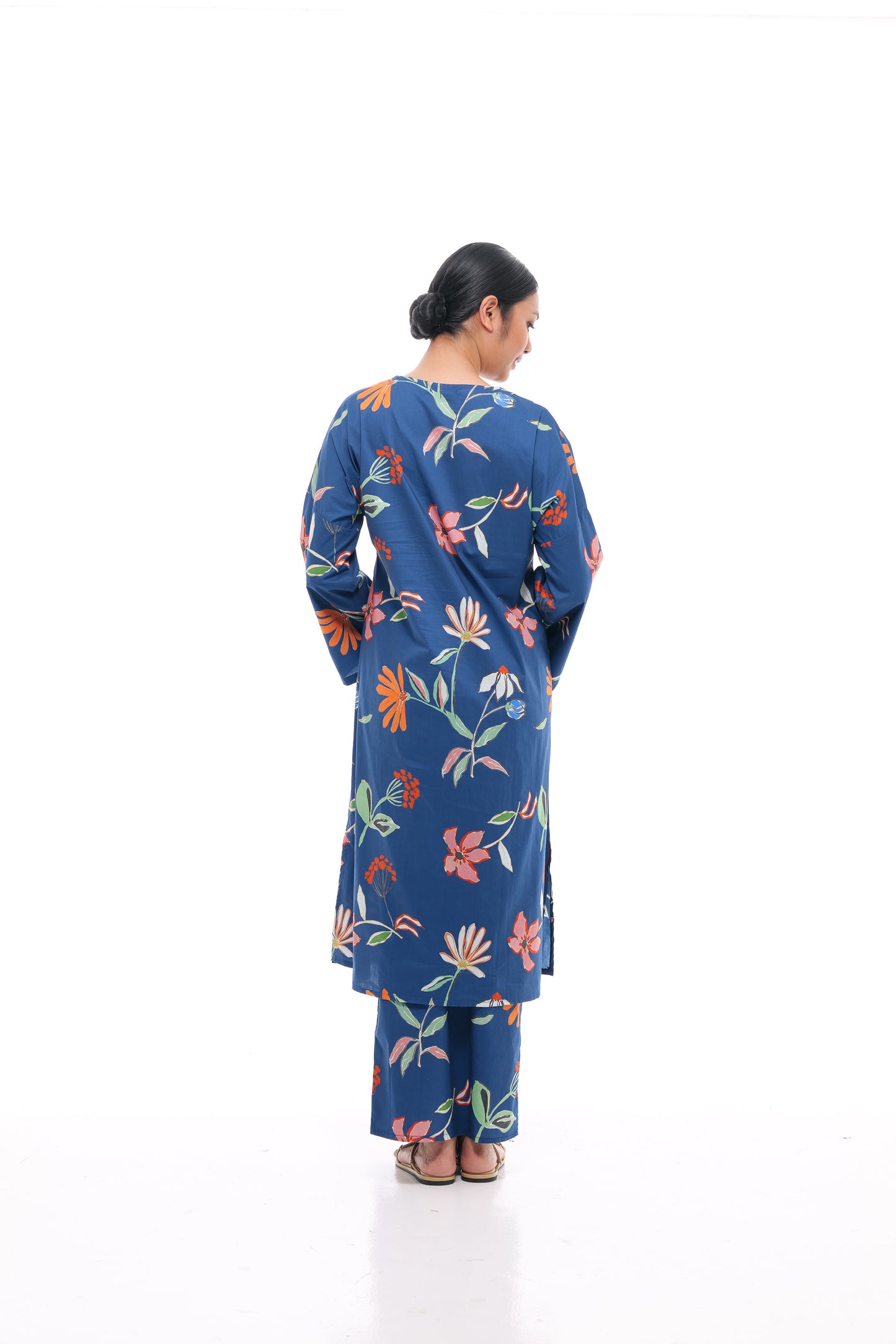 Jamilah Tunic in Dark Blue and Orange