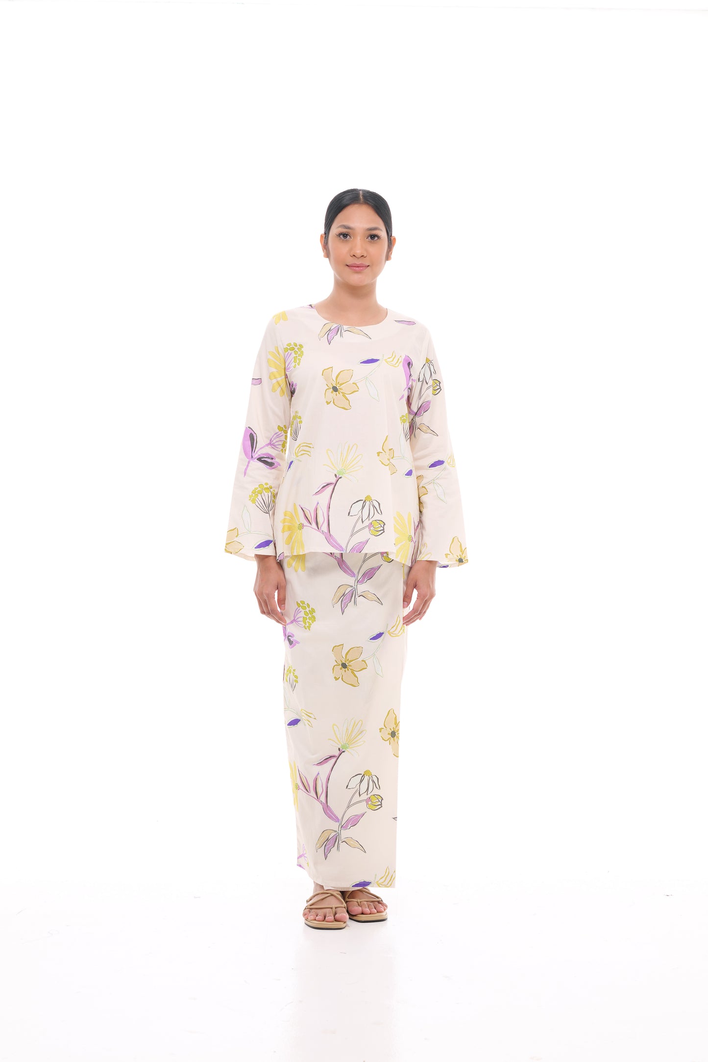 Jamilah Top in White and Yellow
