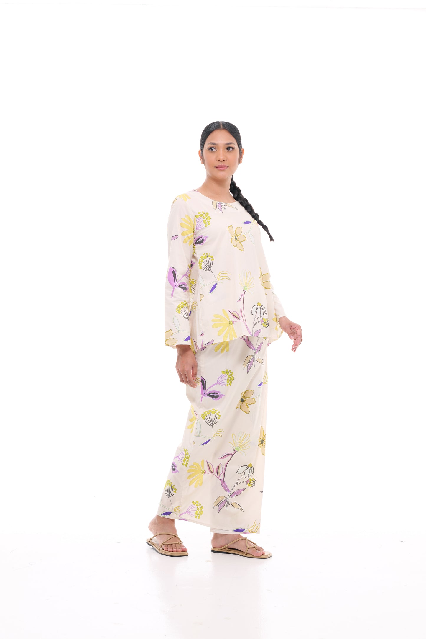 Jamilah Top in White and Yellow