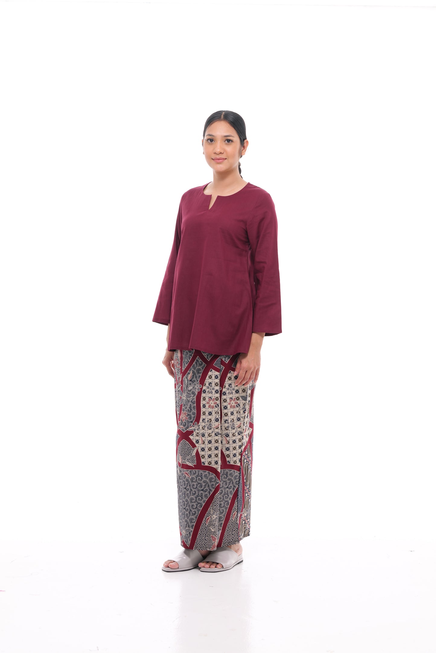 Norlida Top in Maroon