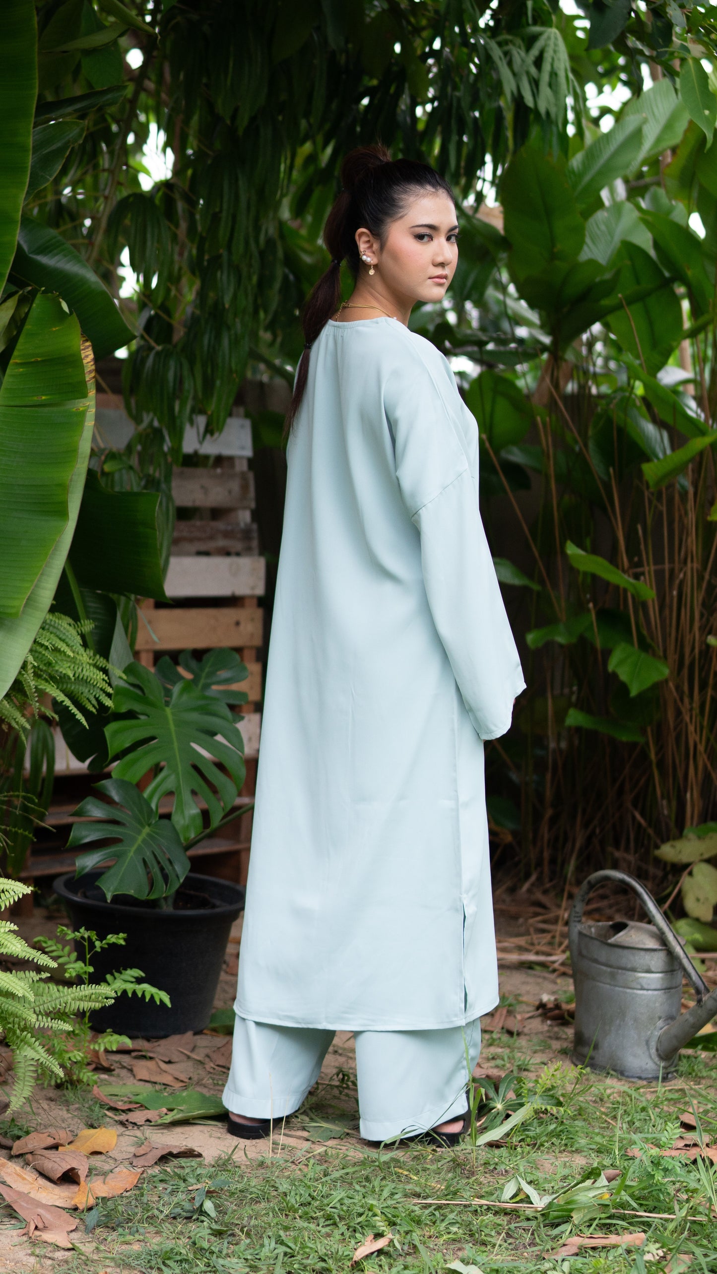 Edza Tunic Top in Mint Green