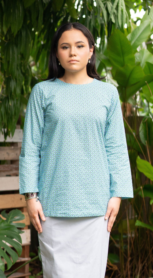 Juwita Top in Green and Blue