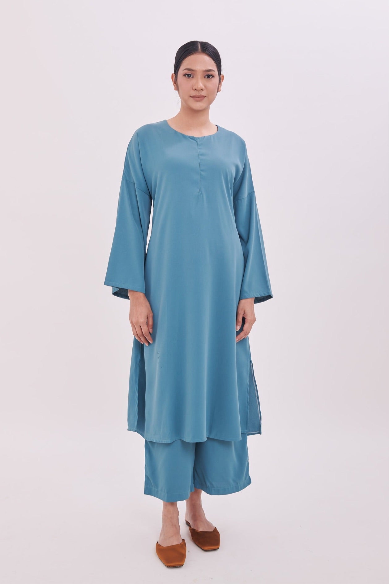 Edza Tunic Top in Turquoise