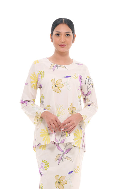 Jamilah Top in White and Yellow