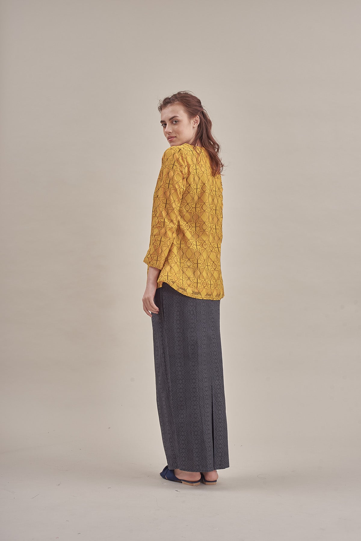 Aleena Lace Top in Mustard