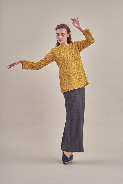 Aleena Lace Top in Mustard